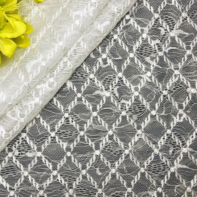 Embroidered Lace Lace Fabric Scallop Edge Polyester for Apparel Wholes 4